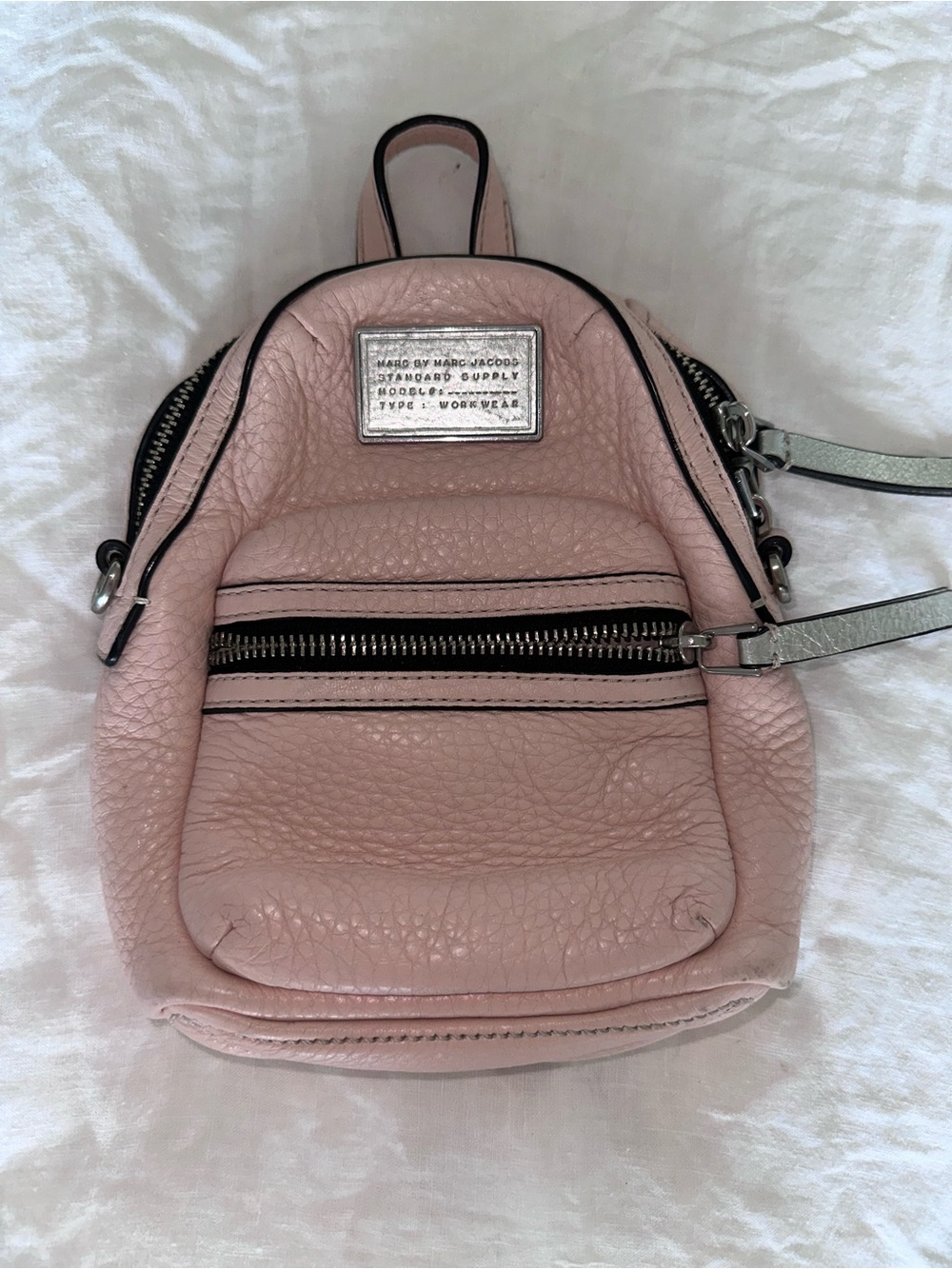 Marc by Marc Jacobs Light Pink Pebbled Leather Mini Backpack